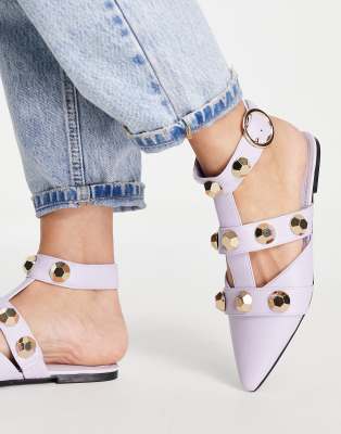 Lorina - Ballerine lilla con borchie-Viola - ASOS DESIGN Scarpa bassa donna Viola