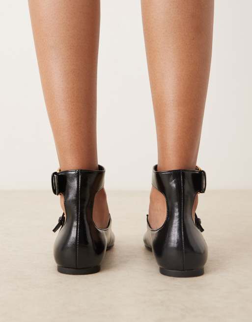 ASOS DESIGN - Lorna - Ballerine Mary Jane oversize nere con fibbie, 4 di 4