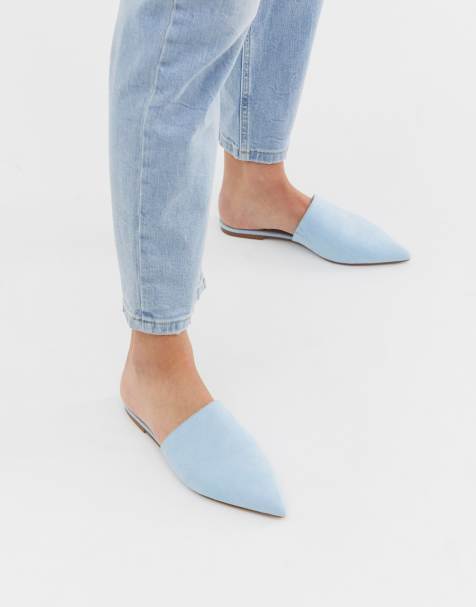 ASOS DESIGN – Lorne – Spitze Pantoletten in Blau