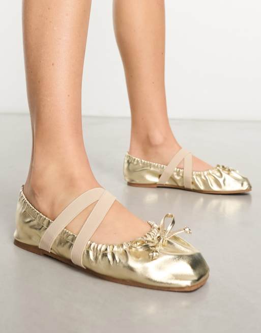 Asos gold hot sale flats