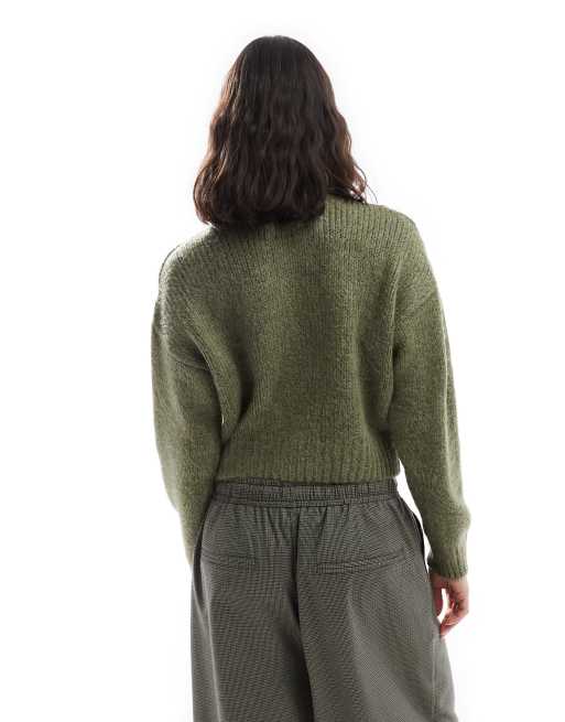ASOS DESIGN - Los gebreid vest met ronde hals in groen, 2 van 4