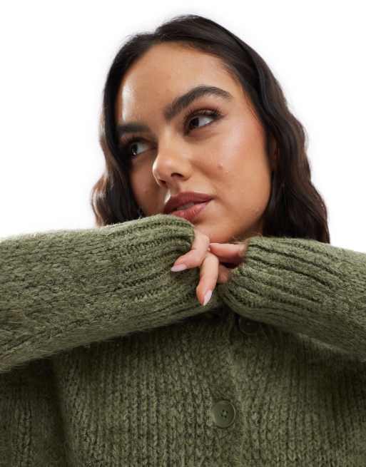 ASOS DESIGN - Los gebreid vest met ronde hals in groen, 3 van 4