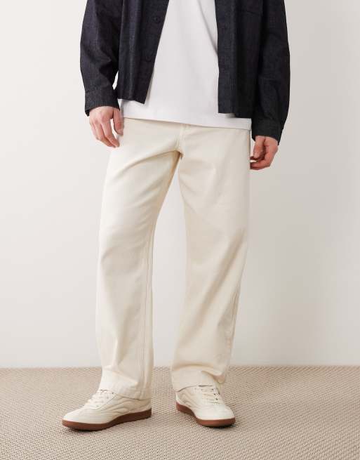 ASOS DESIGN lösa byxor i naturvit med skärp - CREAM, 2 av 5