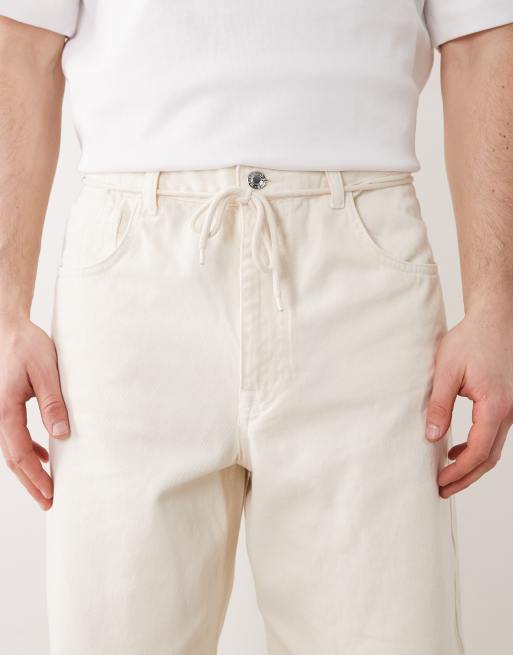 ASOS DESIGN lösa byxor i naturvit med skärp - CREAM, 3 av 5