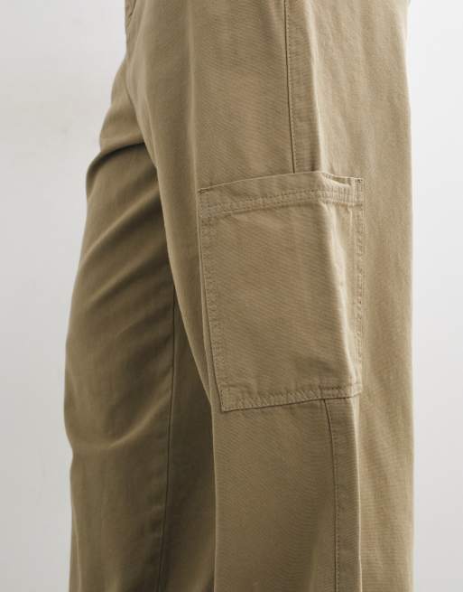 ASOS DESIGN lösa cargobyxor i beige med elastisk midja, 4 av 5