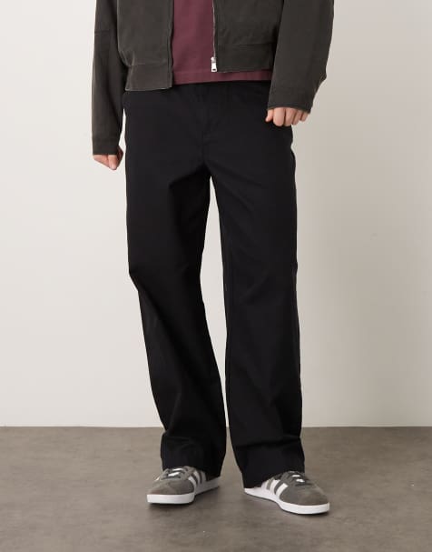 ASOS DESIGN lösa chinos i svart - BLACK - view 1
