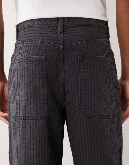ASOS DESIGN lösa jeans med struktur i tvättad svart, 5 av 5
