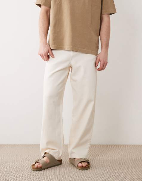 ASOS DESIGN losse broek in ecru - crème - view 1