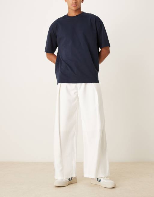 ASOS DESIGN - Losse broek met plooi in wit, 2 van 5