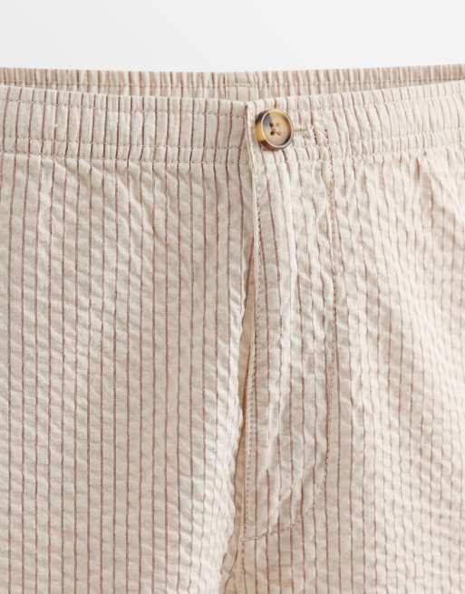 ASOS DESIGN losse broek met structuur in crèmekleurige streep, 9 van 9
