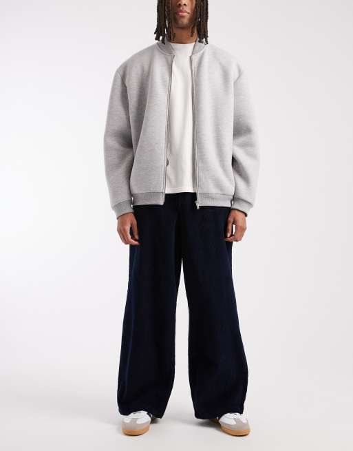 ASOS DESIGN - Losse broek van corduroy in marineblauw