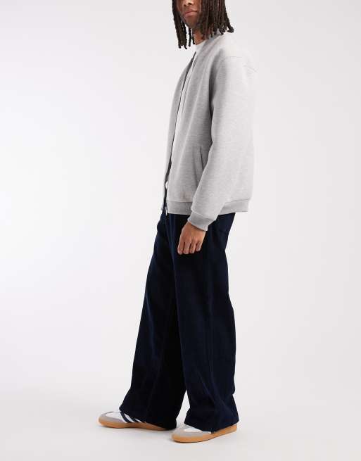 ASOS DESIGN - Losse broek van corduroy in marineblauw