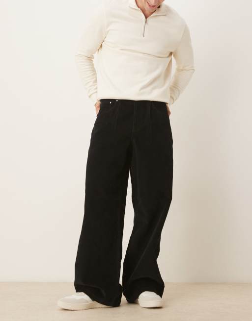 ASOS DESIGN - Losse broek van corduroy in zwart, 2 van 5