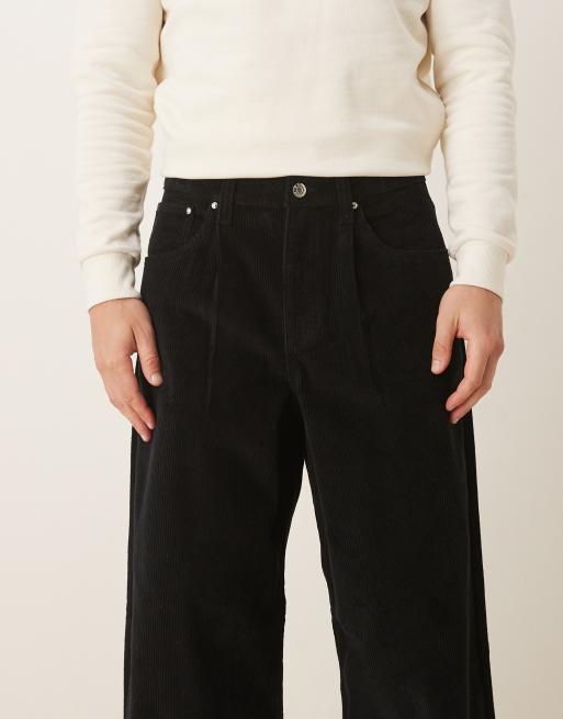 ASOS DESIGN - Losse broek van corduroy in zwart, 4 van 5