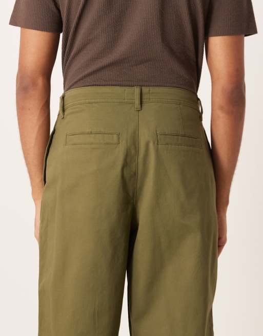 ASOS DESIGN losse chino's in kaki met plooien, 5 van 5