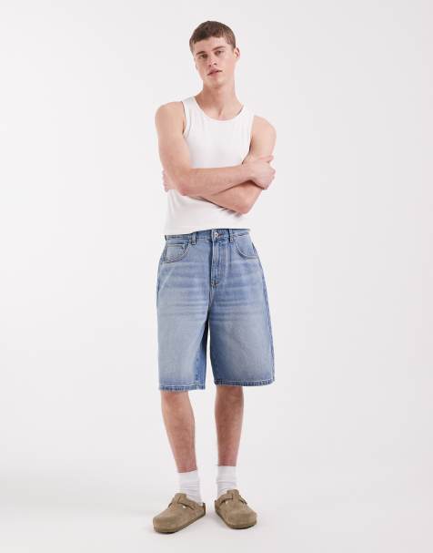 ASOS DESIGN - Losse denim jort in blauw met lichte wassing - view 1