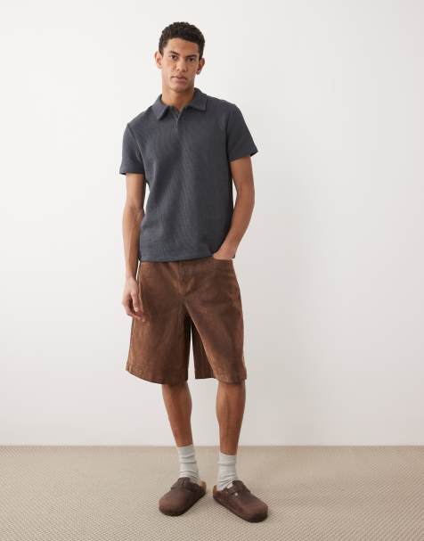 ASOS DESIGN - Losse denim jort in lichtbruin - view 1