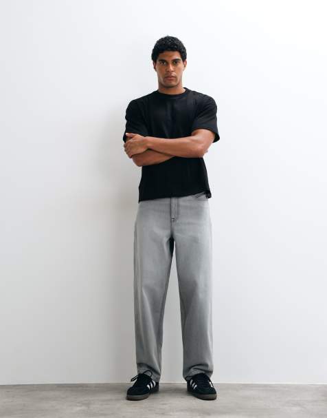 ASOS DESIGN - Losse jeans in grijs met wassing - view 1