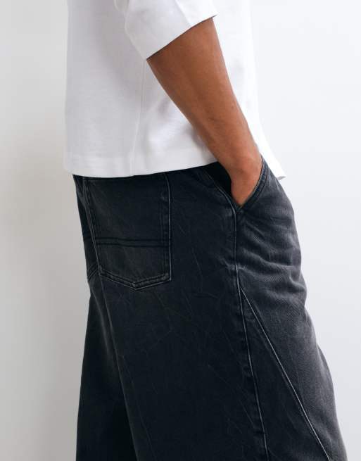ASOS DESIGN losse jeans in zwart met strikceintuur, 4 van 5
