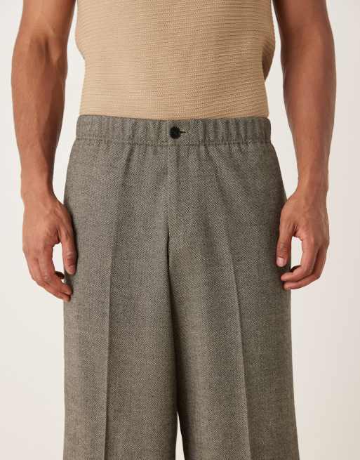 ASOS DESIGN - Losse pantalon met visgraatmotief in grijs, 4 van 5