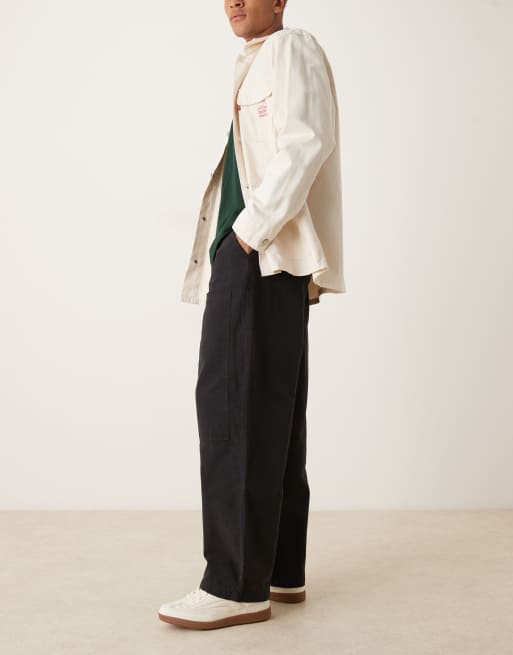 ASOS DESIGN - Losse timmermansbroek met rechte pijpen in zwart , 3 van 5