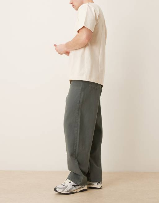 ASOS DESIGN losse twill broek in antracietgrijs - antracietgrijs, 3 van 5