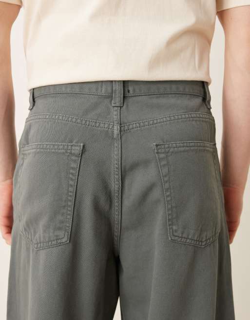 ASOS DESIGN losse twill broek in antracietgrijs - antracietgrijs, 4 van 5