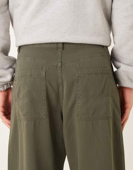 ASOS DESIGN - Losvallende broek met rechte pijpen in groen visgraat, 5 van 5