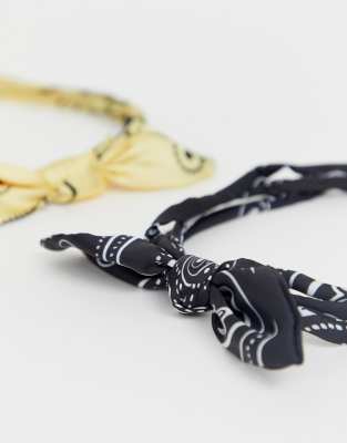 Jaune Noir DesignLot Bandeaux Nœud Avec 2 À Imprimé Bandana Et De Asos XZikuOP