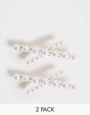Asos De Barrettes En Perles 2 Avec DesignLot Croix nwP0Ok