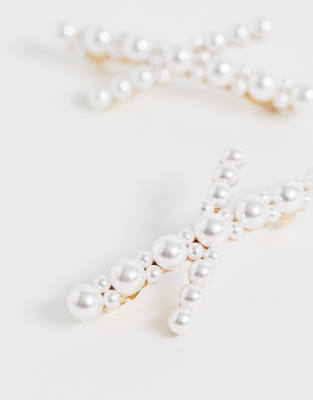 Asos De Barrettes En Perles 2 Avec DesignLot Croix nwP0Ok