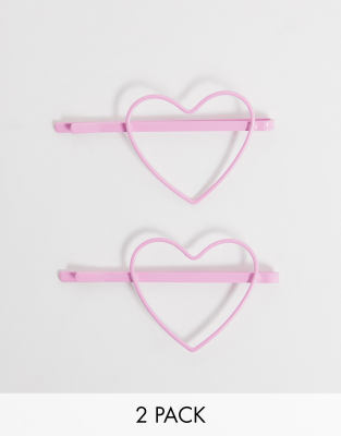 De Découpé Rose 2 Barrettes DesignLot Cœur Asos BoQxthdCsr