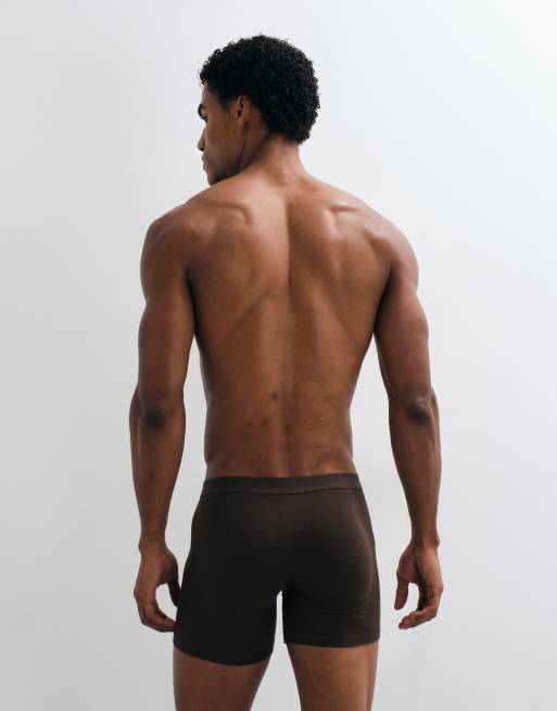 ASOS DESIGN lot de 2 boxers longs gris et marron, 3 de 3