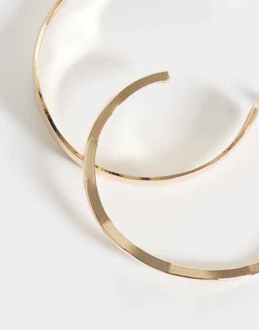 ASOS DESIGN - Lot de 2 bracelets manchettes simples - Doré, 3 de 3