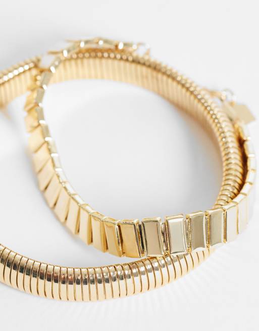 ASOS DESIGN lot de 2 bracelets mélangés au design vintage, ton doré, 2 de 3