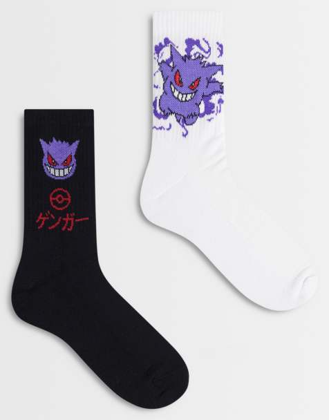 ASOS DESIGN lot de 2 chaussettes Pokémon avec motif Gengar, multicolore - view 1