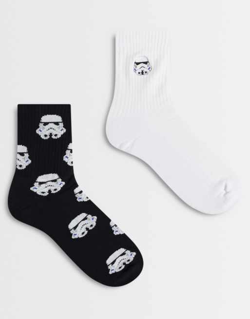 ASOS DESIGN lot de 2 paires de chaussettes stormtrooper multicolores