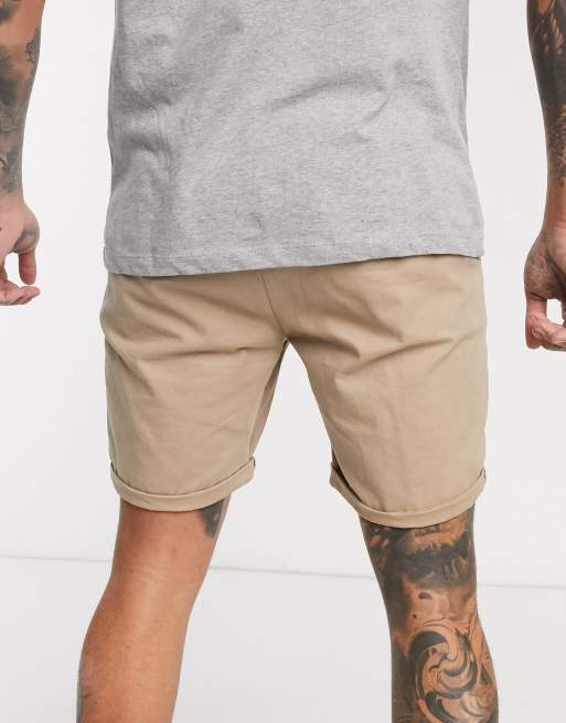 ASOS DESIGN - Lot de 2 shorts chino ajustés - Taupe et bleu marine, 2 de 4