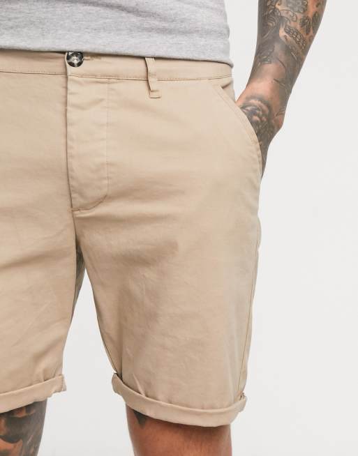 ASOS DESIGN - Lot de 2 shorts chino ajustés - Taupe et bleu marine, 3 de 4