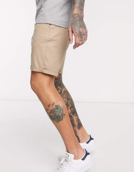 ASOS DESIGN - Lot de 2 shorts chino ajustés - Taupe et bleu marine, 4 de 4