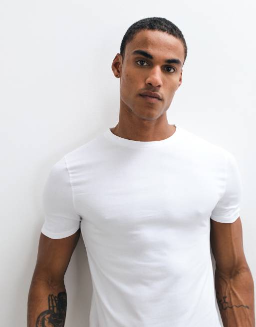ASOS DESIGN lot de 2 t-shirts moulants beige et blanc, 3 de 5