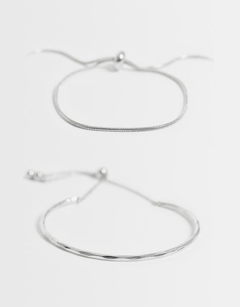 ASOS DESIGN - Lot de 2 bracelets à traverse - Argenté - view 1