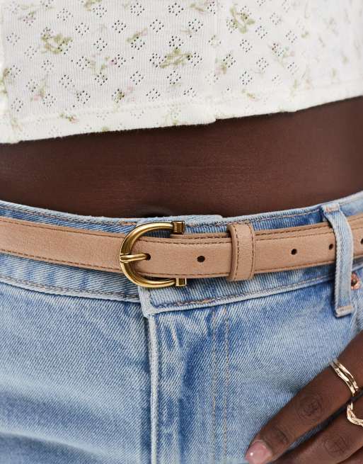 ASOS DESIGN - Lot de 2 ceintures fines taille et hanches pour jean - Fauve/beige, 3 de 4