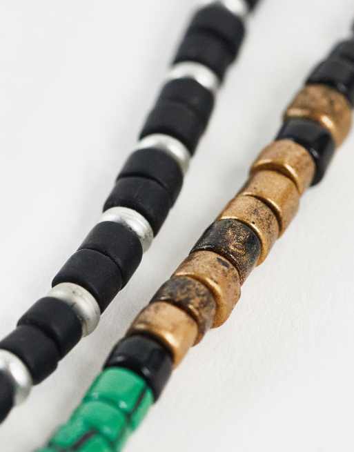 ASOS DESIGN - Lot de 2 colliers à superposer avec pendentif à faux cristal - Multicolore, 3 de 4
