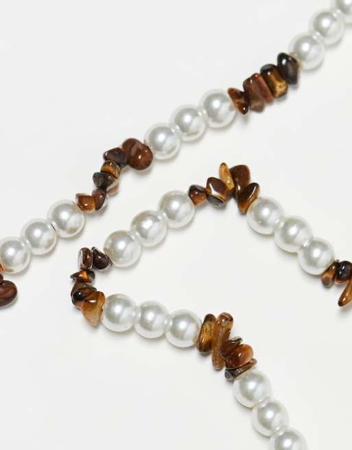 ASOS DESIGN - Lot de 2 colliers ornés de perles et maillons , 2 de 4
