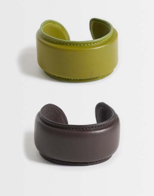 ASOS DESIGN - Lot de 2 joncs en similicuir - Multicolore