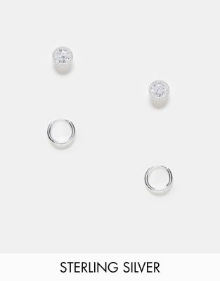 Boucles D'oreilles Créoles En Argent Massif 925/1000 - Grande Taille, Occasion