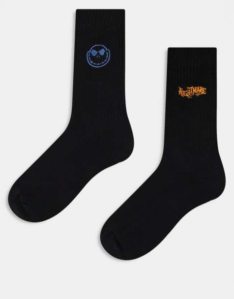 ASOS DESIGN - Lot de 2 paires de chaussettes à imprimé Disney L'Étrange Noël de monsieur Jack - Noir - view 1