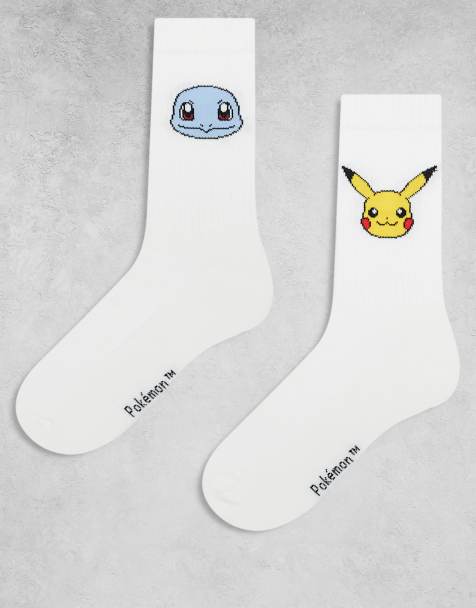 ASOS DESIGN - Lot de 2 paires de chaussettes à motif personnages Pokémon - Écru - view 1