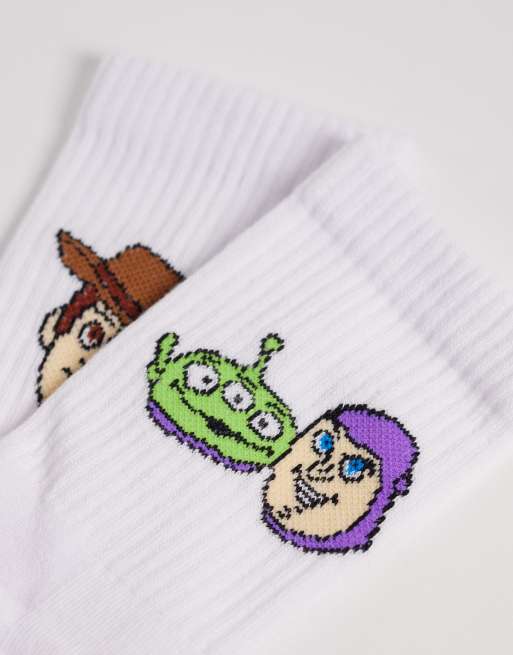 ASOS DESIGN - Lot de 2 paires de chaussettes avec imprimé Toy Story - Blanc, 2 de 3